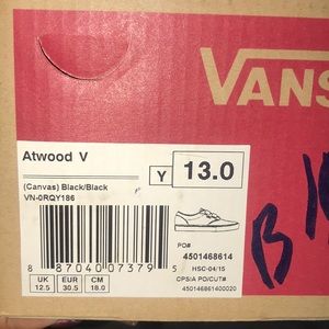 Brand New Black Children’s Vans